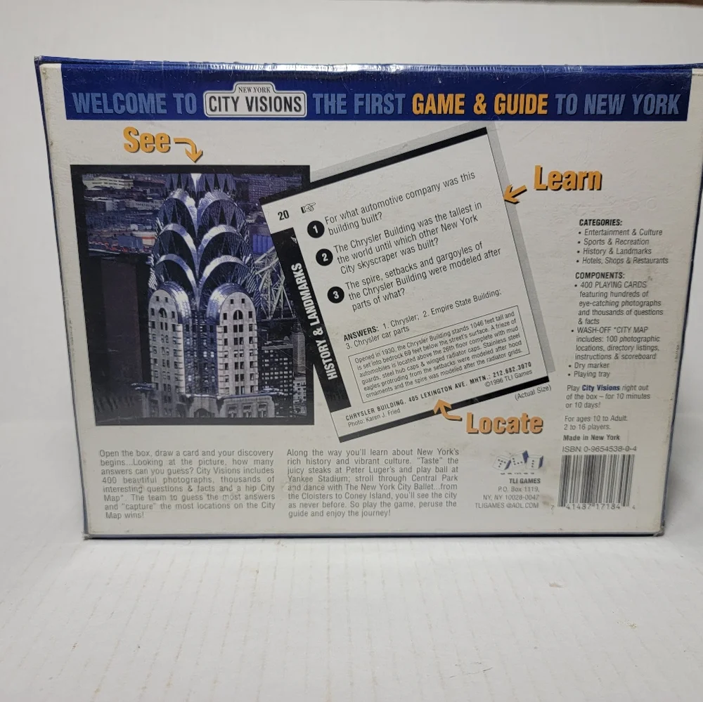 New York City Visions Card Game New Sealed,